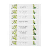 Bande Pour Adresse De Retour Mariage d'aquarelle encadrée de feuilles vertes et (Feuille)