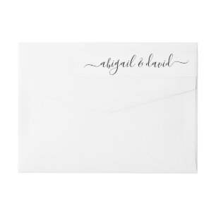 Bande Pour Adresse De Retour Mariage de calligraphie manuscrite écriture cursiv