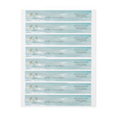 Bande Pour Adresse De Retour Mariage de plage géométrique Monogramme moderne (Feuille)