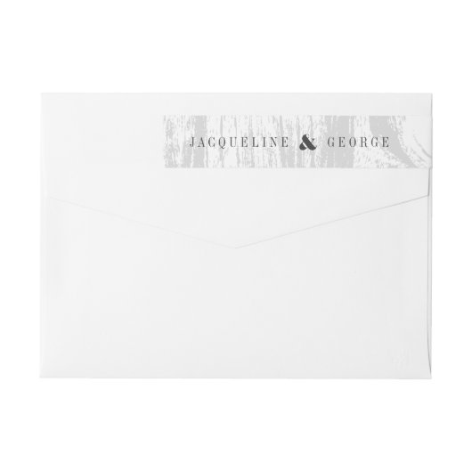 Bande Pour Adresse De Retour Mariage d'hiver classique rustique avec un grain d (Dos)