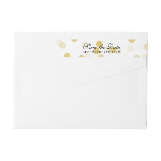 Bande Pour Adresse De Retour Mariage Enregistrer La Date Gold Foil Parties scin (Dos)