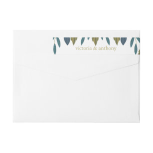 Bande Pour Adresse De Retour Mariage floral feuille rustique