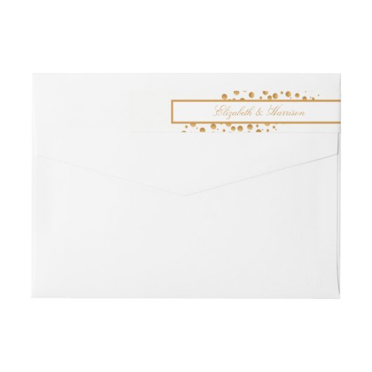 Bande Pour Adresse De Retour Mariage Gold Champagne Bubbles (Dos)