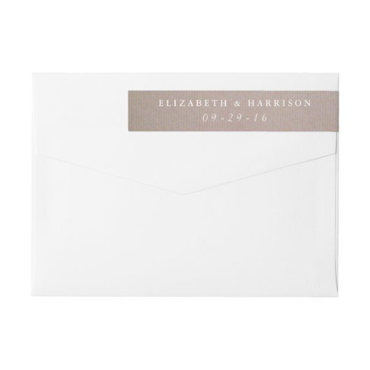 Bande Pour Adresse De Retour Mariage Kraft Campêtre Rustique (Dos)