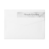 Bande Pour Adresse De Retour Mariage Marbre blanc élégant (Dos)