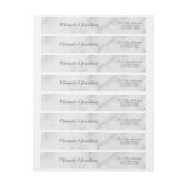 Bande Pour Adresse De Retour Mariage Marbre blanc élégant (Feuille)