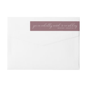 Bande Pour Adresse De Retour Mariage minimaliste moderne et pourpre Dusty