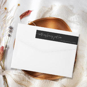 Bande Pour Adresse De Retour Mariage moderne moderne tendance noir