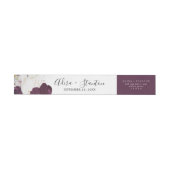 Bande Pour Adresse De Retour Mariage Moody Purple Blooms Envelopper autour du É (Individuel)