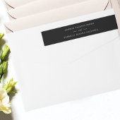 Bande Pour Adresse De Retour Mariage noir blanc élégant à script classique