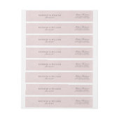 Bande Pour Adresse De Retour Mariage rose blanc Debonair (Feuille)