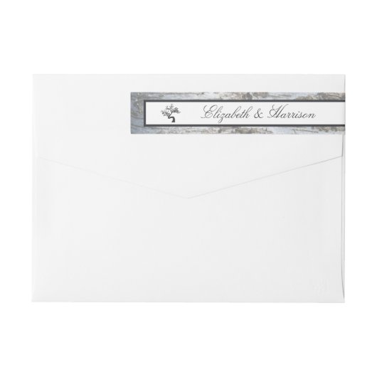 Bande Pour Adresse De Retour Mariage Rustic Silver Birch Tree (Dos)