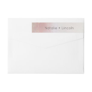 Bande Pour Adresse De Retour Mariage tendance Ombre Blush Pink Frosted Foil
