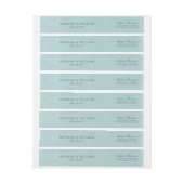 Bande Pour Adresse De Retour Mariage Turquoise Debonair (Feuille)
