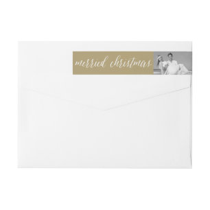 Bande Pour Adresse De Retour Marié Noël Mr. Et Mme Photo Mariage moderne
