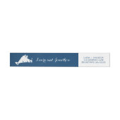 Bande Pour Adresse De Retour Marine Blue Martha's Vineyard Map Mariage (Individuel)