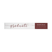 Bande Pour Adresse De Retour Maroon Graduate Script Moderne Envelopper autour d (Individuel)