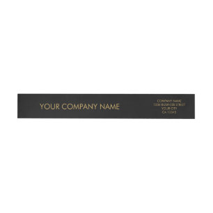 Bande Pour Adresse De Retour Minimaliste personnalisé Simple Black Gold Busines