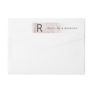 Bande Pour Adresse De Retour Modern Marbles Mauve Pink Monogramme Adresse de re