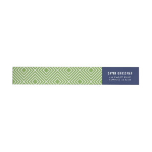 Bande Pour Adresse De Retour MODERNE GEOMETRIC diamant motif tendance marine ve