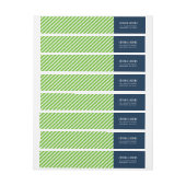 Bande Pour Adresse De Retour MODERNE GEOMETRIC stripe tendance nfl vert marine  (Feuille)