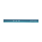 Bande Pour Adresse De Retour Monogramme Couples d'aquarelle bleu Ombre (Individual)