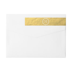 Bande Pour Adresse De Retour Monogramme d'arrière - plan de feuille d'or de