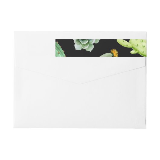 Bande Pour Adresse De Retour Motif Cactus 2 (Dos)