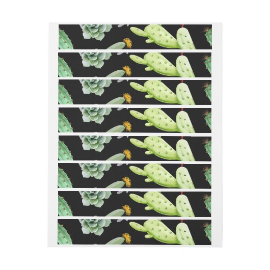 Bande Pour Adresse De Retour Motif Cactus 2 (Feuille)