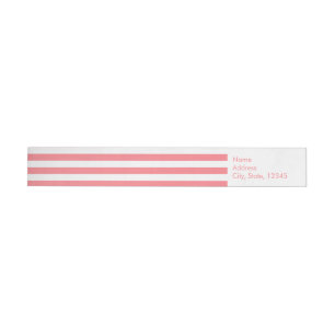 Bande Pour Adresse De Retour Motif de rayures blanches et roses personnalisées