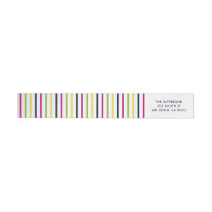 Bande Pour Adresse De Retour Motif de rayures vives et colorées