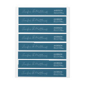 Bande Pour Adresse De Retour Navy Blue Script Watermark Mariage Adresse de reto (Feuille)