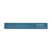 Bande Pour Adresse De Retour Navy Blue Script Watermark Mariage Adresse de reto (Individuel)