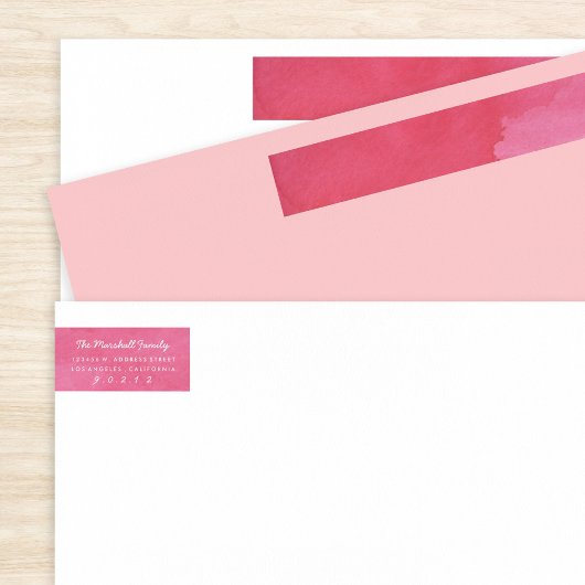 Bande Pour Adresse De Retour Noël festif de l'aquarelle rouge