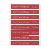 Bande Pour Adresse De Retour Noël Moderne - Simplement Rouge et Blanc (Feuille)