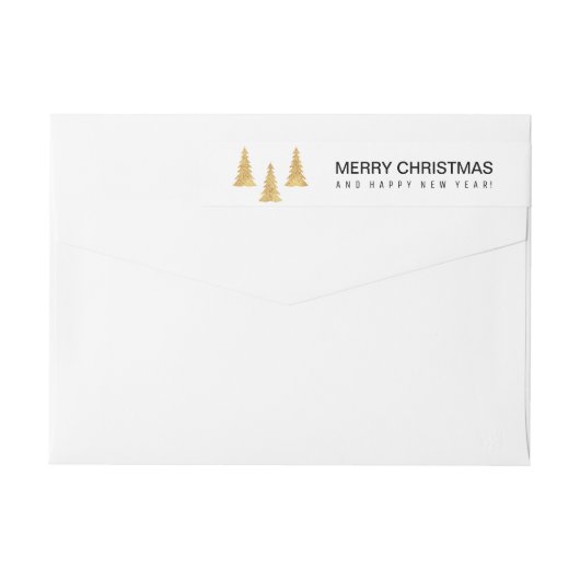 Bande Pour Adresse De Retour Noël or (Dos)