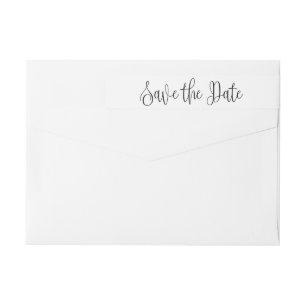Bande Pour Adresse De Retour Noir et blanc mariage enregistrer la date