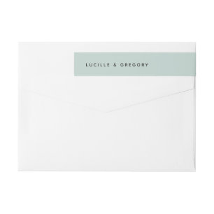 Bande Pour Adresse De Retour Noms Prénoms Minimalistes Vert Mousse de Mer qui s