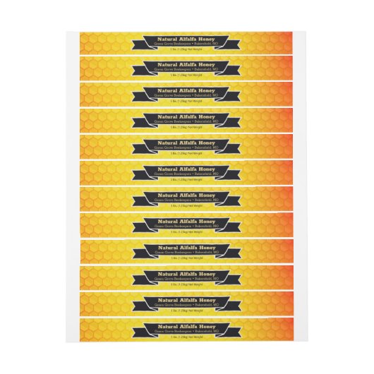 Bande Pour Adresse De Retour Nourriture moderne en peigne de miel (Feuille)