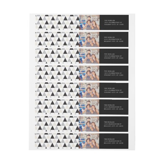 Bande Pour Adresse De Retour Nouvel An Mod Triangles géométriques (Feuille)