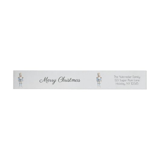 Bande Pour Adresse De Retour Nutcracker aquarelle Joyeux Noël (Individuel)