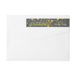Bande Pour Adresse De Retour Obtention du diplôme de confettis de feuille d'or