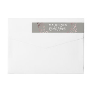 Bande Pour Adresse De Retour Or rose élégant et Fête de la mariée grise