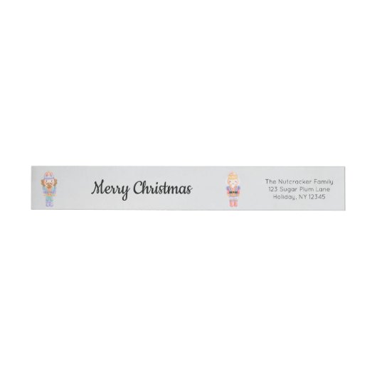 Bande Pour Adresse De Retour Pastel Nutcracker Joyeux Noël (Individuel)