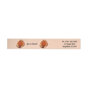 Bande Pour Adresse De Retour Peach Rose Orange Floral Photographie