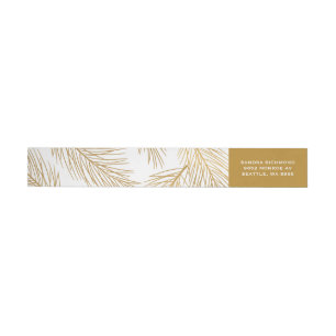 Bande Pour Adresse De Retour Pinecones d'or et aiguilles de pin Noël