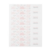 Bande Pour Adresse De Retour Pneus roses Bébé Fille Douche Parties scintillant  (Feuille)