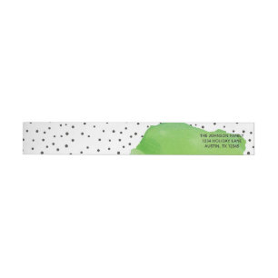 Bande Pour Adresse De Retour Point de polka vert de confettis d'aquarelle