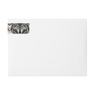 Bande Pour Adresse De Retour Portrait inspirant du Wolf de Woodland
