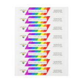 Bande Pour Adresse De Retour Rainbow Heart Love is Love Mariage (Feuille)
